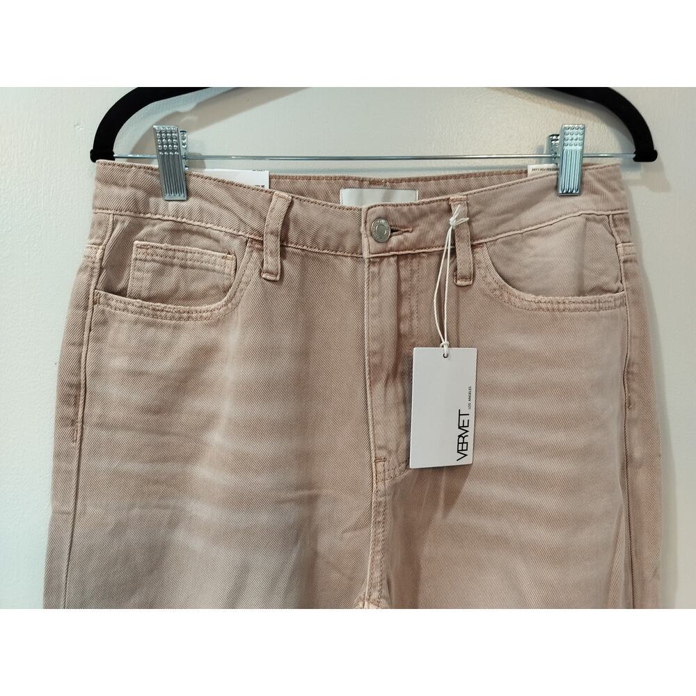 VERVET Leslie 90's Vintage Flare Pink Distressed Jeans NWT Size 28 - Picture 3 of 9
